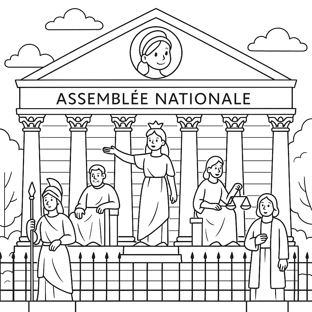 Coloriage Assemblée nationale (simple)