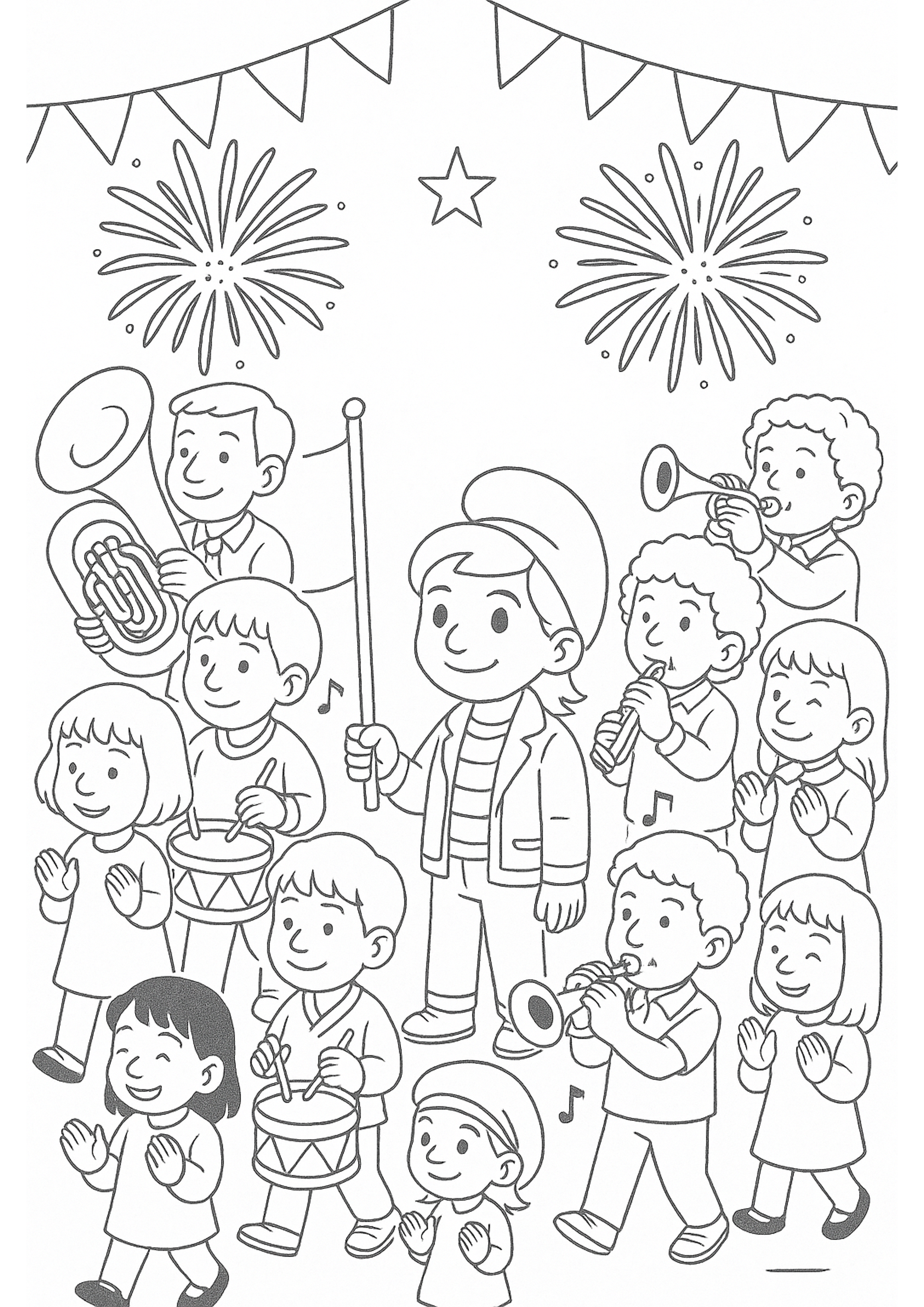 Coloriage Fanfare républicaine