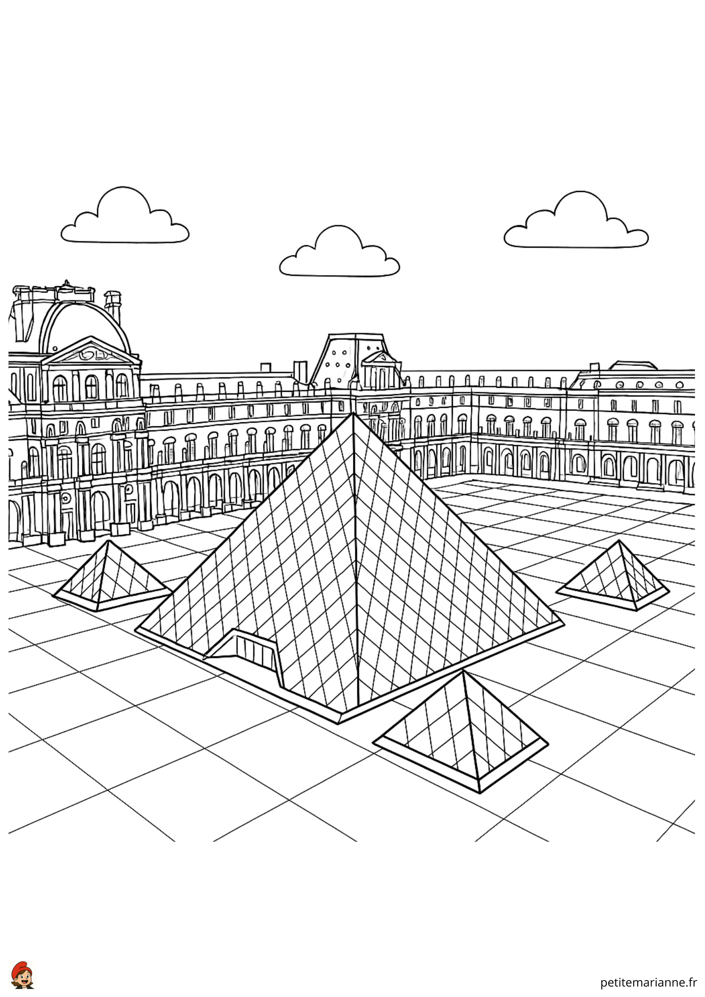 Coloriage Pyramide du Louvre